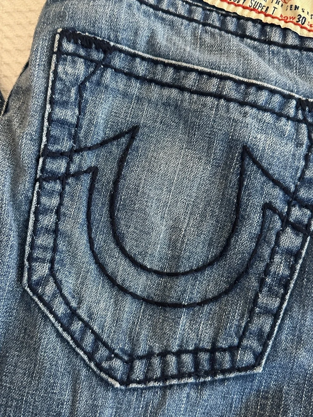 True Religion Men's Medium Blue Slim Straight Jeans